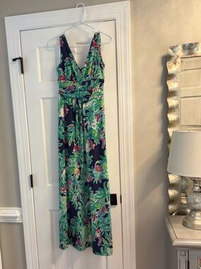 Lilly Pulitzer 🏖️ Sloan Maxi V-Neck Sleeveless Resort Dress - Size: XSmall